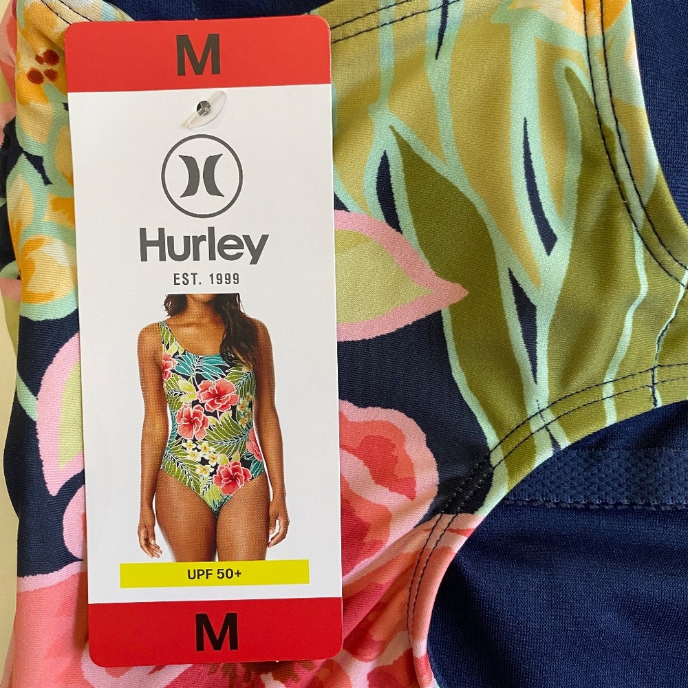 Hurley Ladies’ Swimsuit, Pink Floral, Adjustable Straps, Medium, NWT - Picture 4 of 12